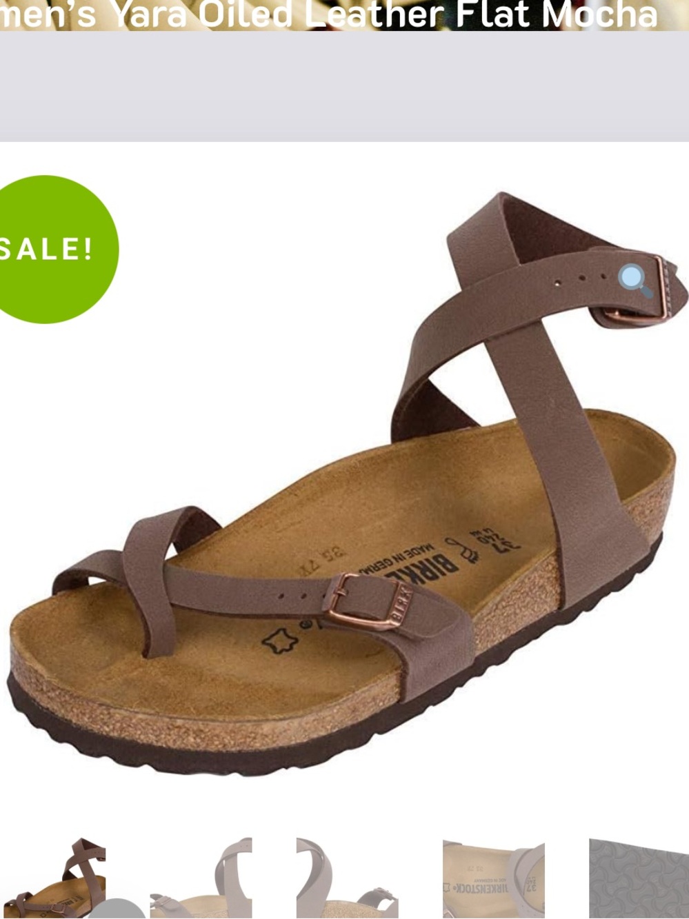 Birkenstock Women’s Mocha Brown Strappy Leather Sandal 7